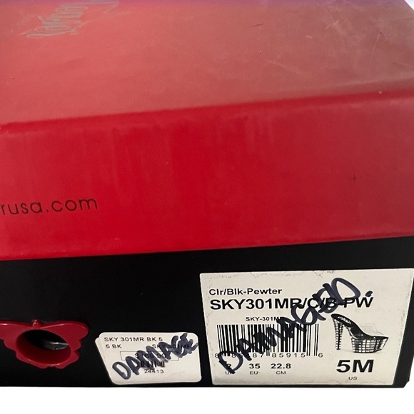 PLEASER SKY-301MR Mirrored Tile Platform Slide Sandals Size 5 FLAWED - Picture 12 of 13